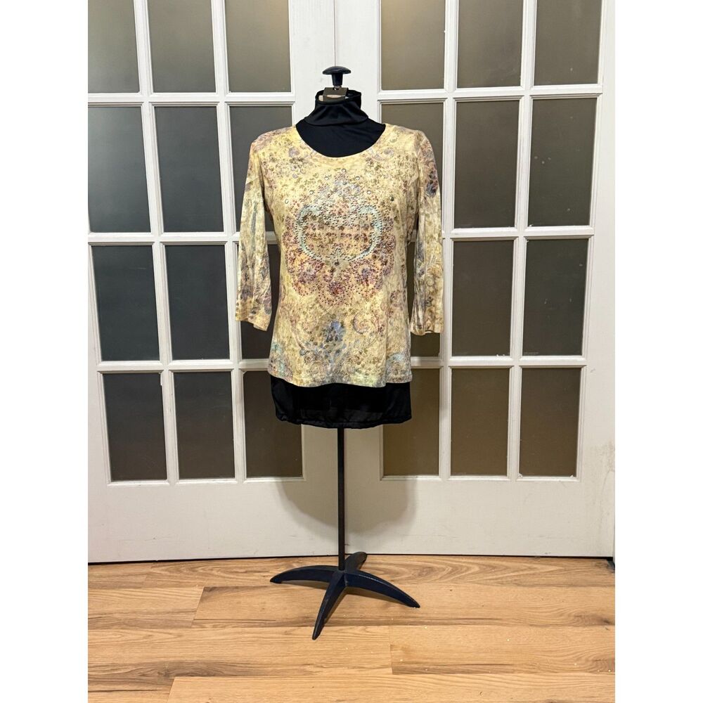 Y2K Whimsigoth Fairycore Paisley Embellished Top